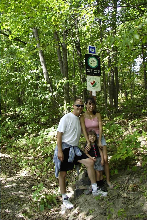 The day before his wedding – Aug. 10, 2001 – Ken Neufeld took this picture of his wife's brother and her family at the trail entrance to Brown Lake Cabin from Wakefield, Que. “They are from Arizona and they were scared of the cold,” Mr. Neufeld writes. “It was 36 degrees ... for our wedding, which took place under the Wakefield covered bridge. We kind of blew apart their preconceptions of Canada on this day.”