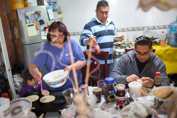 Breakfast in Mr. Meza’s family home.