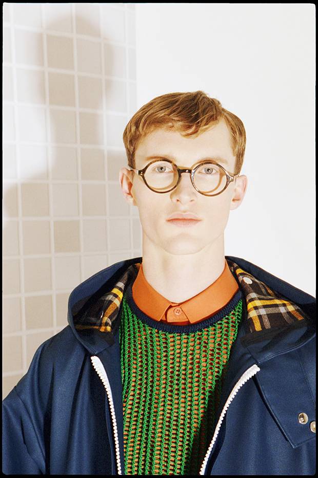 Acne Studios jacket, $1,550, shirt, $290, sweater, $380 through www.acnestudios.com.