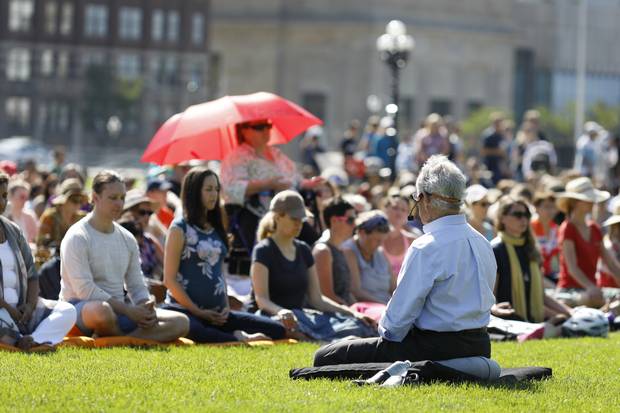 On Parliament Hill, Dr. Kabat-Zinn, silver-haired at 73, comes across as a star.