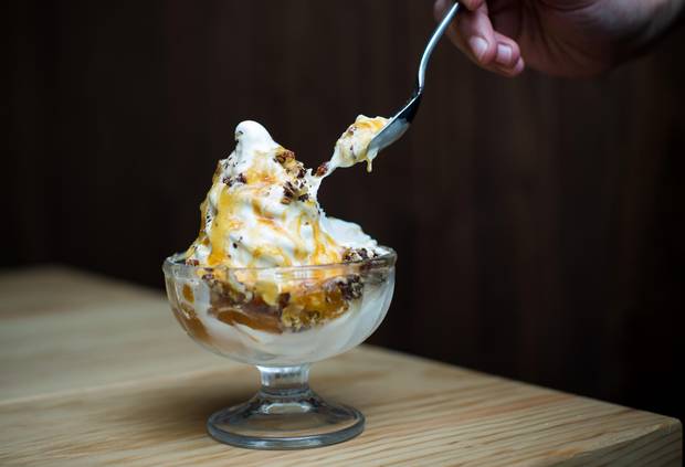 The Troy Tulo-Whiskey soft-serve sundae.