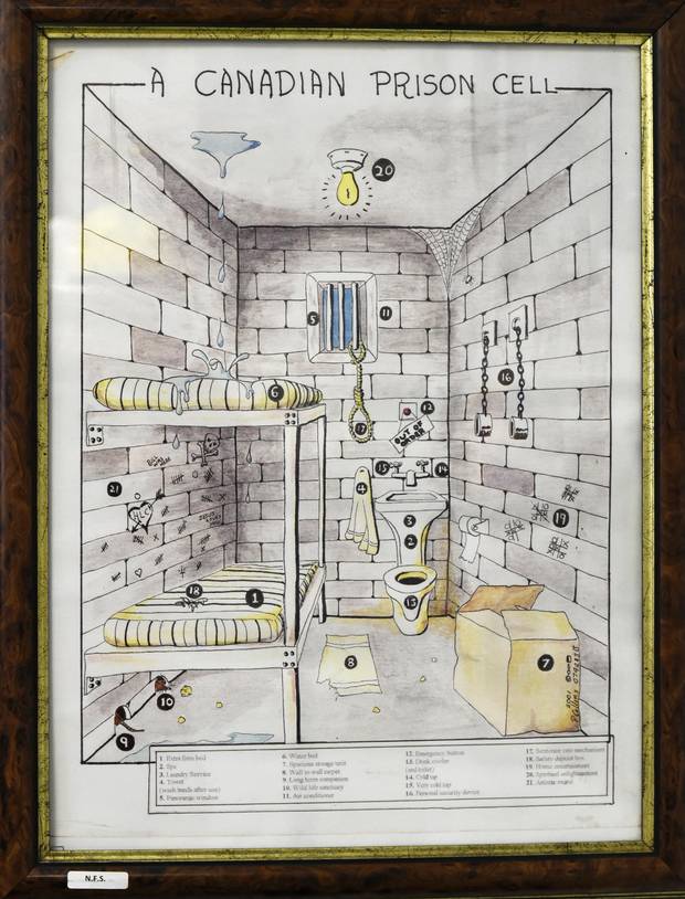 Art work created by Peter Collins hangs on a wall at The Bridge. Collins died in prison in 2015 while serving a sentence for killing police officer.