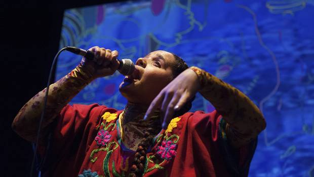 Polaris-winning artist Lido Pimienta performs at feminist music festival Venus Fest in Toronto on Saturday, September 30, 2017. (Galit Rodan/The Globe and Mail)