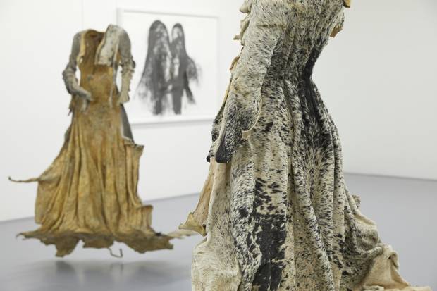 A piece on display in the Zeitz museum by artist Nandipha Mntambo.