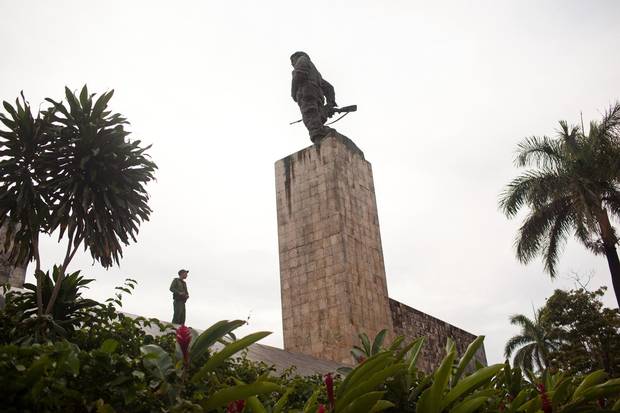 A guard stands on top of the Che Guevara Mausoleum in Santa Clara, Cuba.