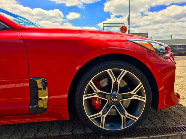 The Kia Stinger GT's look comes from the company’s design centre in Frankfurt. 