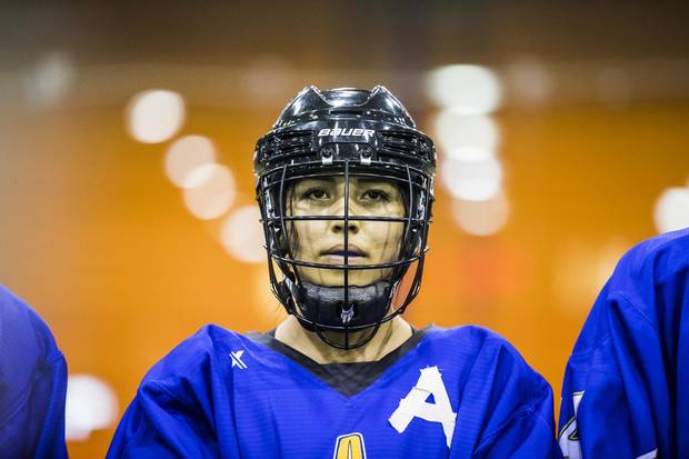 Team BC's Kiana Point looks on before playing Team Ontario during their under 19 women's lacrosse match.