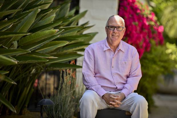 Angus Reid in the courtyard of his home in Rancho Mirage, Calif., on March 17, 2016.