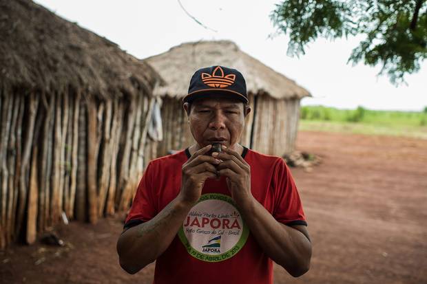 After armed men attacked Guaiviry and killed his father, Genito Gomes used this whistle to call the family out of the forest when the men had left the area.