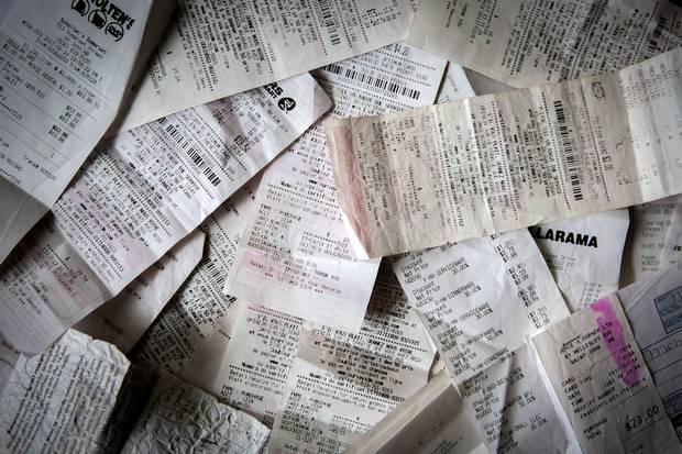 Mr. Sharbaji saves all of the receipts for things he purchases for his mother, who has to take expensive medication.