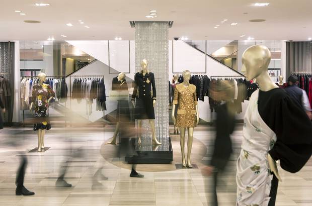 The interior of the Saks Fifth Avenue flagship store in New York City.