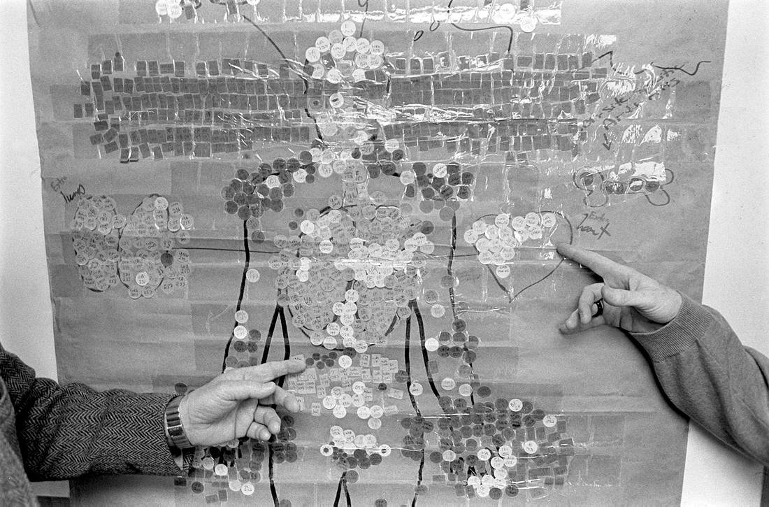 A doctor and a director at the OHCOW (Occupational Health Clinics for Ontario Workers) clinic in Sarnia point to a 