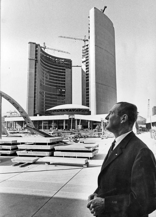 Finnish architect Viljo Revell surveys his work in October, 1964, shortly before his death.