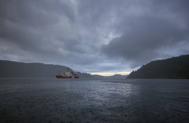 The icebreaker Polar Prince anchored in Desolation Sound, B.C.