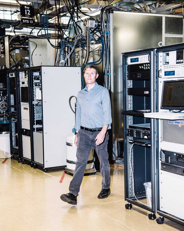Head of systems Jeremy Hilton inside D-Wave’s lab;