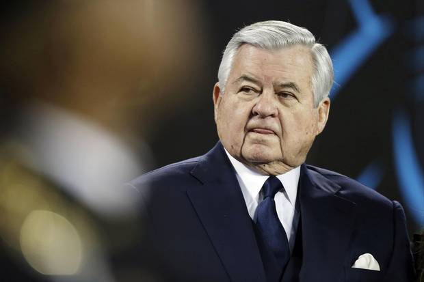 Jan. 24, 2016: Carolina Panthers owner Jerry Richardson watches before the NFC Championship game against the Arizona Cardinals in Charlotte, N.C.