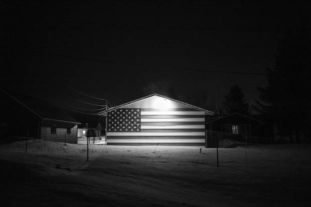 A residential building near the border between Minnesota and North Dakota.