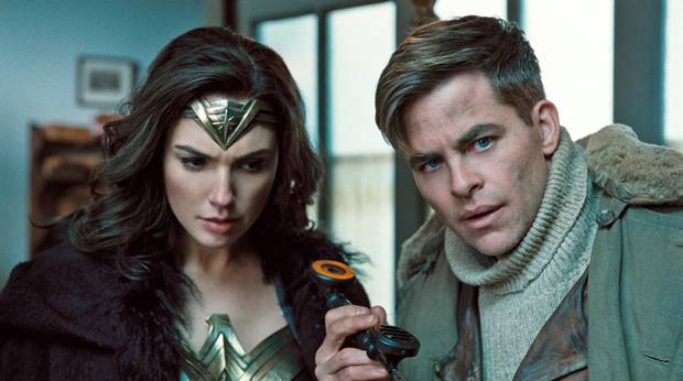 Gal Gadot and Chris Pine in Wonder Woman.