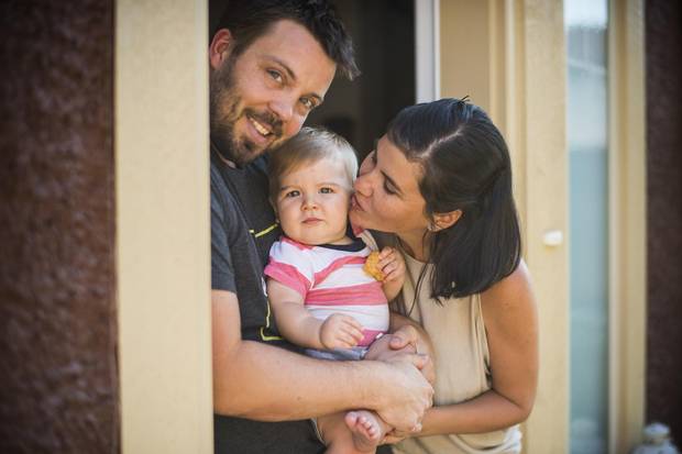 Brad Langman, Fiorella Pinillos and baby Marcelo.