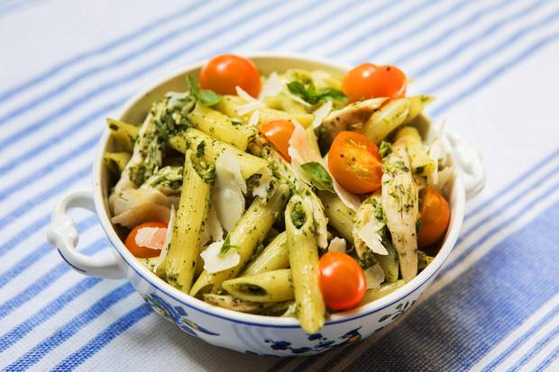 Pesto chicken pasta.