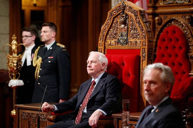 Governor-General David Johnston takes part in a royal assent ceremony in the Senate chamber on June 19, 2017.