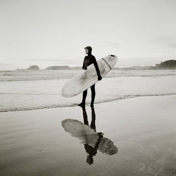 Originally from Ontario, Jennifer Smallwood moved to Tofino in 2001 after connecting with surfing while traveling in warmer climates. What started as a fear of the ocean developed into a love. ‘I think we have a playful surf community that's inclusive – it stretches all the boundaries of young and old [and] gender[s],’ she said. Compared to places like Hawaii, California and Australia, Tofino's surf scene is young: ‘We're all grommets – still frothing at the new experience,’ she said.