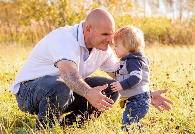 Cpl. Scott Smith with his youngest son, Ian, who was born just before Cpl. Smith departed for Afghanistan in March, 2012.