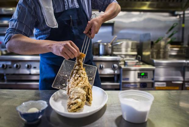 Flash-fried whole fish.