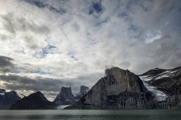 Sam Ford Fjord, 320 km southeast of Pond Inlet on the northeast coast of Baffin Island, where Inuit still hunt for whales and narwhals. Ford was a well-known Inuit linguist killed in a helicopter crash. 