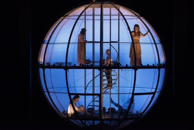 Jane Archibald (top right) as Konstanze in the Opra de Lyon production of The Abduction from the Seraglio, 2016.