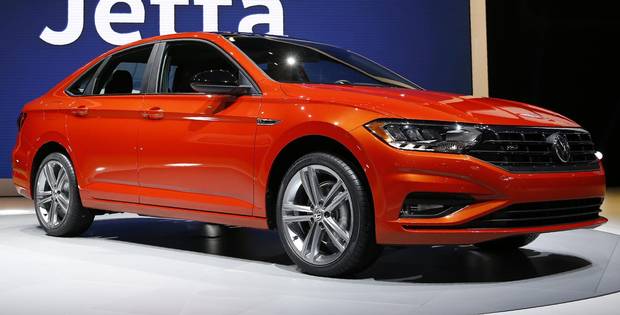 The 2019 Volkswagen Jetta is displayed at the North American International Auto Show in Detroit, on Jan. 15, 2018.