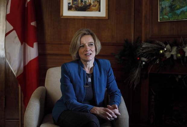 Alberta Premier Rachel Notley is pictured in Edmonton in December, 2017. Ms. Notley says 2018 will focus on Alberta's fragile but rebounding economy, specifically a road map to get back to budget balance in five years.