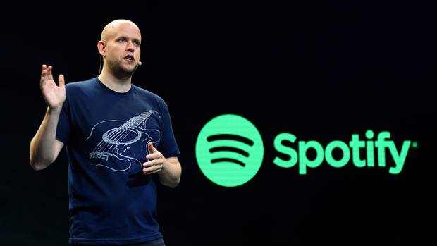 Daniel Ek, CEO of Spotify, speaks to reporters at a news conference on May 20, 2015, in New York.