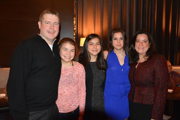 Tim Raybould, Ms. Wilson-Raybould and her three nieces.