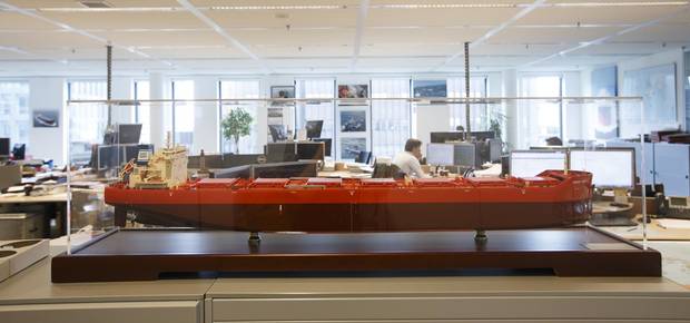 A tanker ship displayed in the Glencore AGoffices in Rotterdam.
