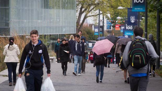 Students at the University of British Columbia in Vancouver.
