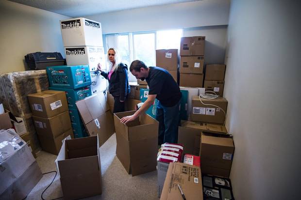 Lesley McKechnie with husband Stan at their rental in Burnaby.