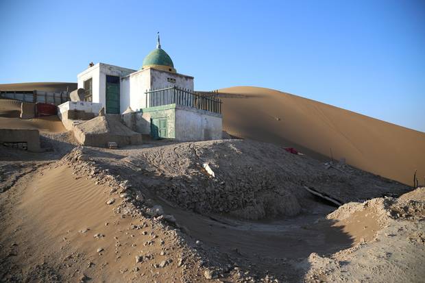 A cemetery is built into the desert in China’s Xinjiang region, where the largely Muslim Uyghur population has been blamed for acts of terrorism and for harbouring extremism.