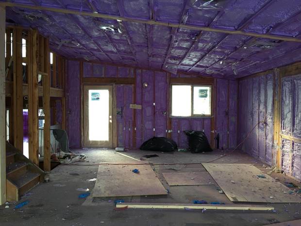 The home under renovation.