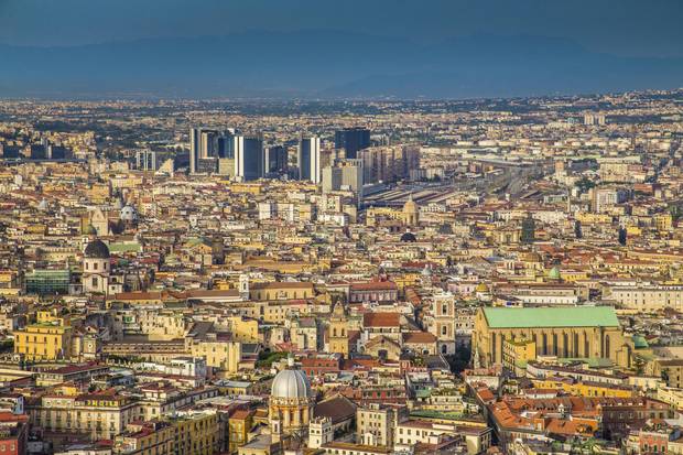 Aerial view of the city of Napoli (Naples)