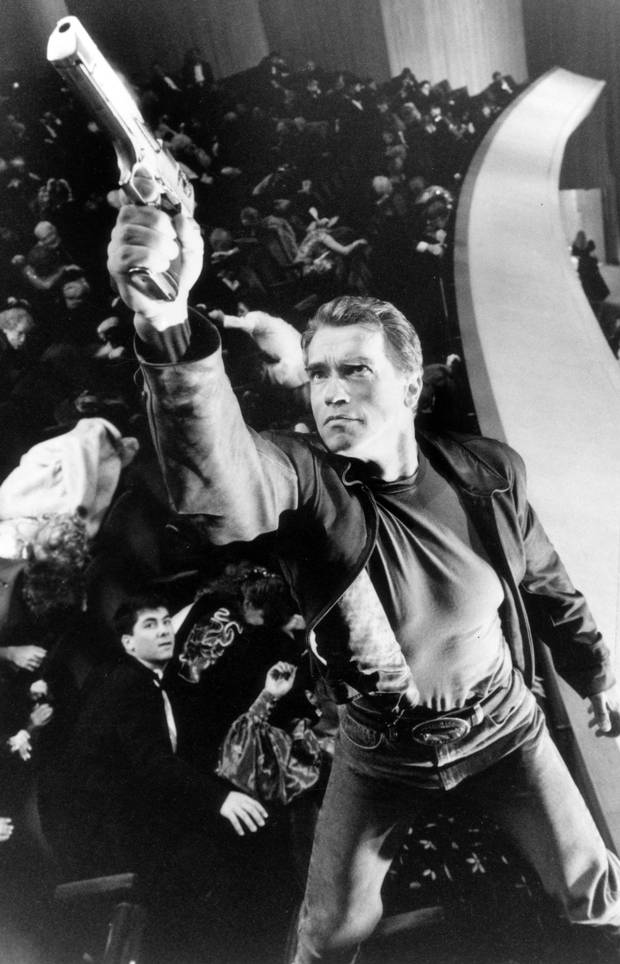 Arnold Schwarzenegger in Last Action Hero.