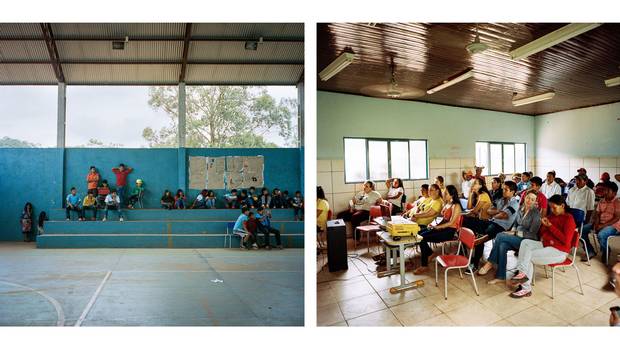 Youth on the Amambai reserve in Matto Grosso Du Sul attend a meeting organized by SESAI, Brazil's Indigenous health agency, to address suicide prevention.
