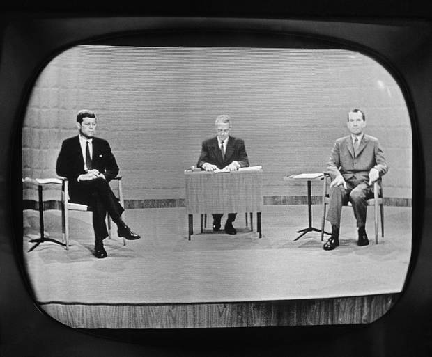 The first ever televised presidential debate takes place on Sept. 26, 1960, in Chicago. Exactly 56 years after the historic Richard Nixon-John F. Kennedy encounter, Hillary Clinton and Donald Trump take the stage.
