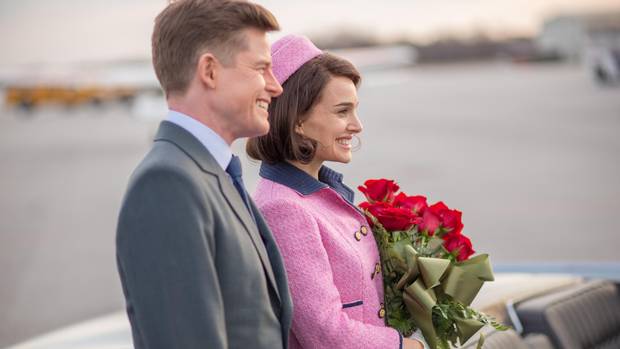 Caspar Phillipson and Natalie Portman star as John F. Kennedy and his wife in the film Jackie.