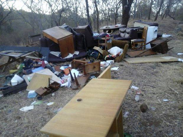 The McKinnon family’s belongings were dragged from their home.