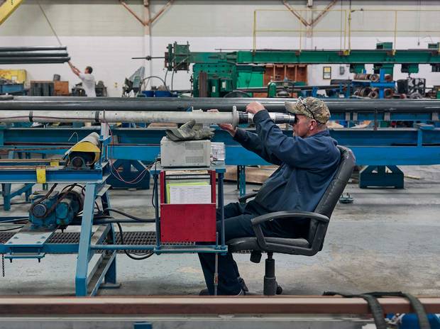 Rick Kwiatkowski, who has worked at Nu-Tech for 42 years, uses a borescope—a sort of periscope with slight magnification—to visually inspect each tube for microscopic scratches in the special oxide coating. The company uses ultrasonic and eddy-current testing, as well, but nothing beats the human eye for peering inside the tubes.