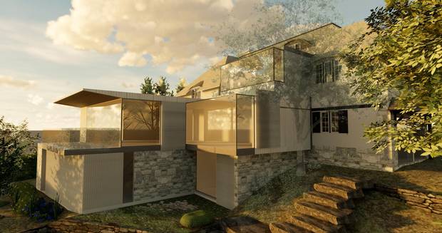 Renderings of the proposed renovation and extention to the Rockcliffe Park, Ottawa home of Daniel Weinand.
