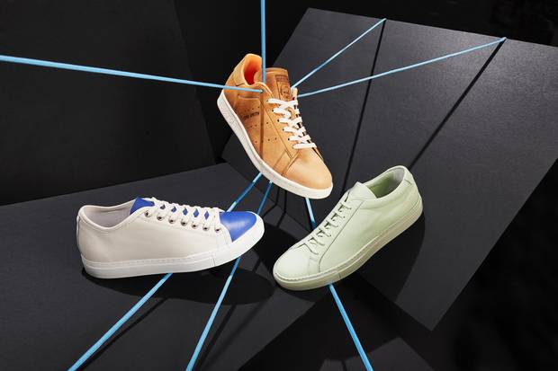 SLEEK STREAK: The humble Stan Smith sneaker has enjoyed a chic revival thanks to the set wearing them in droves during international fashion weeks. Equally subtle but natty options come from Belgian designer Sofie D’Hoore and Italian-American brand Common Projects. Look for pairs crafted from supple leather in mellow colourways for maximum impact. Clockwise from top: Adidas Originals Stan Smith sneaker, $170 at Davids (www.davidsfootwear.com). Common Projects Original Achilles Low sneaker, $595 at Nordstrom. Sofie D’Hoore Frida sneaker, $645 at Gravity Pope. 