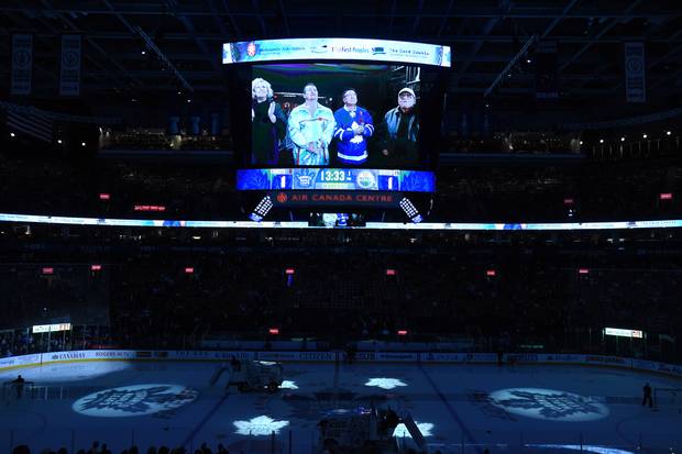 Sasakamoose and other residential-school survivors were honoured by the Maple Leafs at a Nov. 1 ceremony at Toronto’s Air Canada Centre.