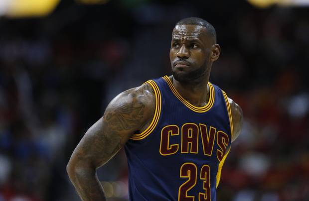 LeBron James, shown during Game 3 of the Cleveland Cavaliers’ playoff series against the Atlanta Hawks on May 6, says the time off before Cleveland’s the upcoming series against the Toronto Raptors was huge for him and his teammates.